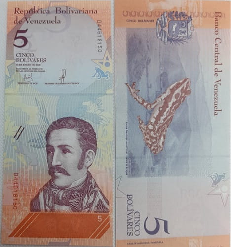 Wenezuela banknot 5 Bolivares 2018 r. UNC