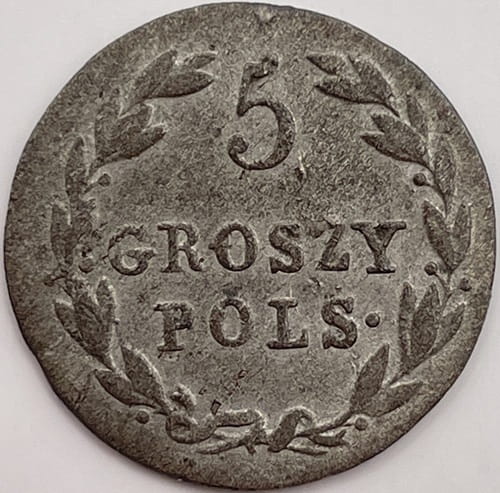 Moneta 5 groszy 1819-1823 IB Królestwo Polskie