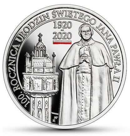 Moneta 10 zł 100 rocznica urodzin Jana Pawła II 2020