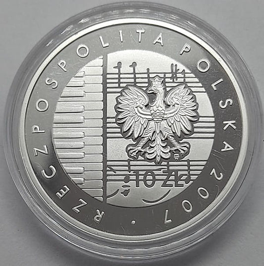 Moneta 10 zł 125. rocz. urodzin Karola Szymanowskiego 2007 r.