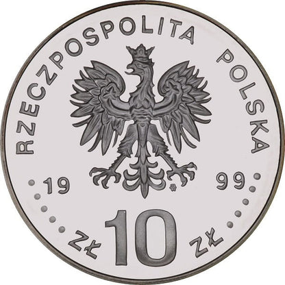Moneta 10 zł 600-lcie Odnowienia Akademii Krakowskiej 1999 r.