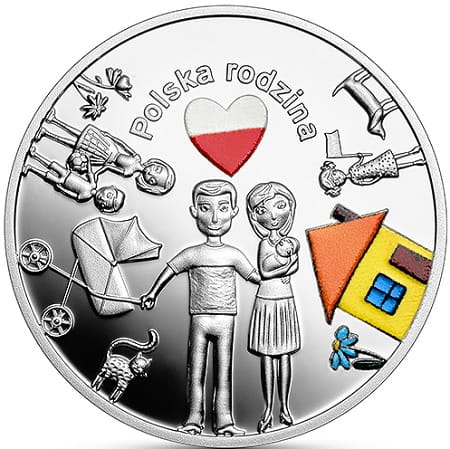 Moneta 10 zł W Polskę wierzę  - Polska rodzina 2023
