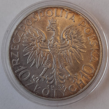 Moneta 10 złotych 1932 Polonia Głowa Kobiety