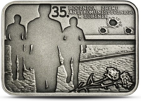 Moneta 20  zł 35. rocz. zrywu antykomunistycznego w Lubinie 2017 r.