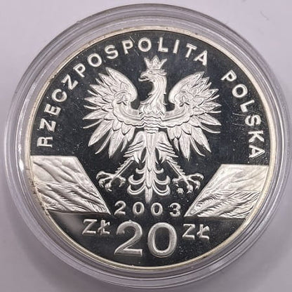 Moneta 20 zł Węgorz europejski 2003